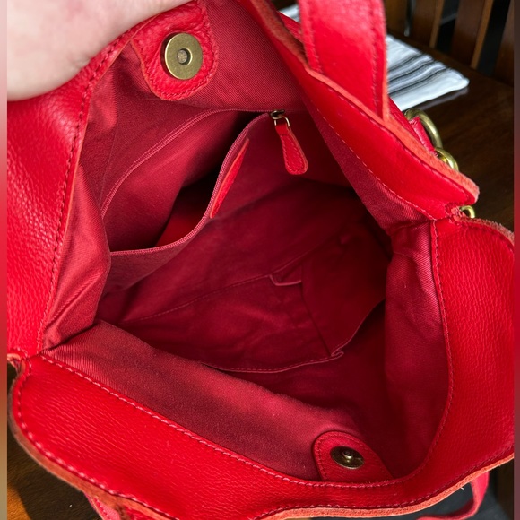 Fossil Red Leather Women's Crossbody Purse - Picture 7 of 7